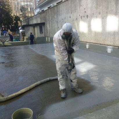 Impermeabilización con poliurea de losa en Edificio Mutua Madrileña en Madrid.