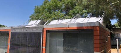 Aislamiento Térmico e Impermeabilización con Poliurea caseta solar en UCM, Madrid